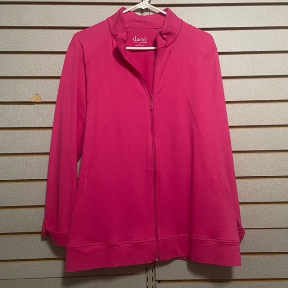 Denim&Co Jackets & Blazers - D & Co Denim Company Women's Pink Full Zip Jacket Size L‎